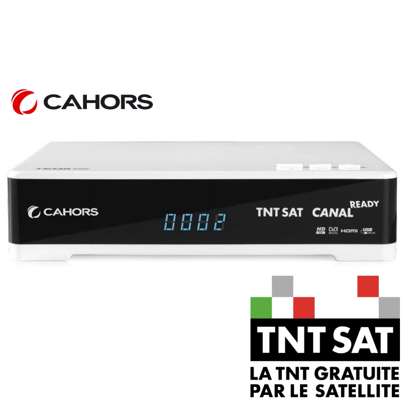 Pack Décodeur TV Cahors Teox HD TNTSAT + Carte TNTSAT + Disque Dur